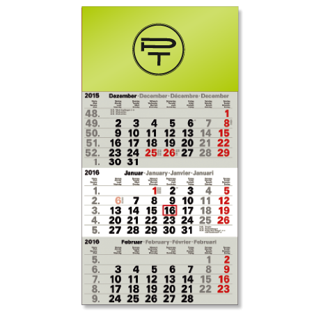 3-Monatskalender für das Folgejahr
