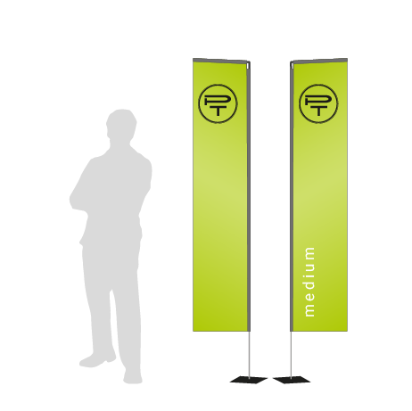 Beachflag Rechteck | Medium (300 cm) | beidseitig bedruckt