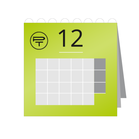 12 Blatt Wandkalender mit Deckblatt